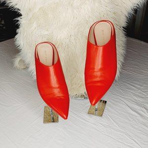 Red Stuart Weitzman heeled Mule Size 11